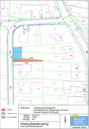 Situatietekening grond Schoorweg Urmond